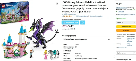 -36% 🐲 LEGO Disney Princess Maleficent in drakenvorm